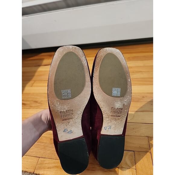 Eileen Fisher Vero Cuoio Ballet Flats Women’s Sz 7 Burgundy leather Shoe - Picture 7 of 7